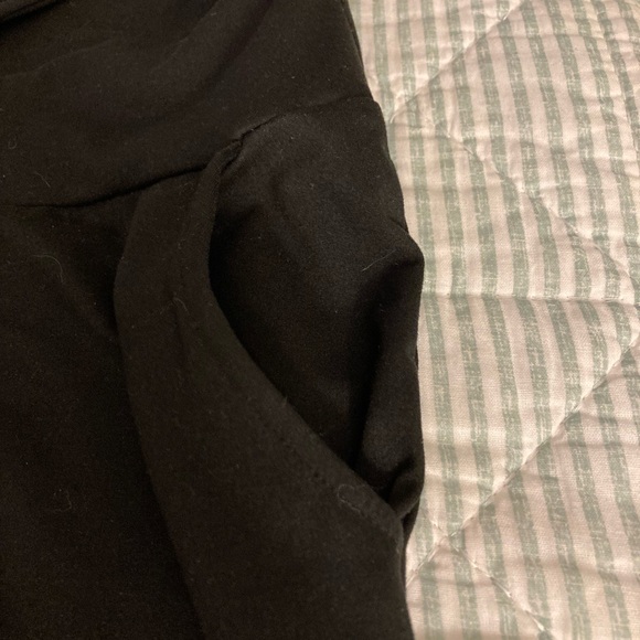Super Soft Maternity Pull On Black Wide Leg Pant Side Pockets Sz Large - Picture 4 of 9